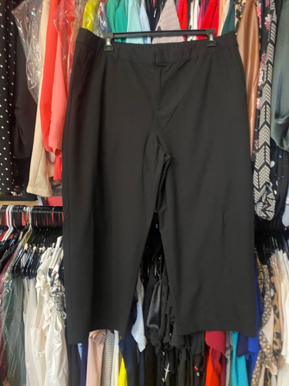 Black wide leg dress pants